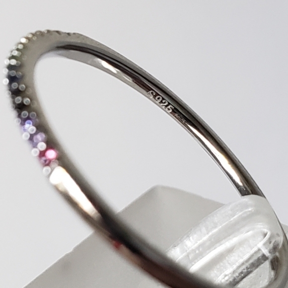 Sterling Pave Rainbow Band - Picture 6 of 8